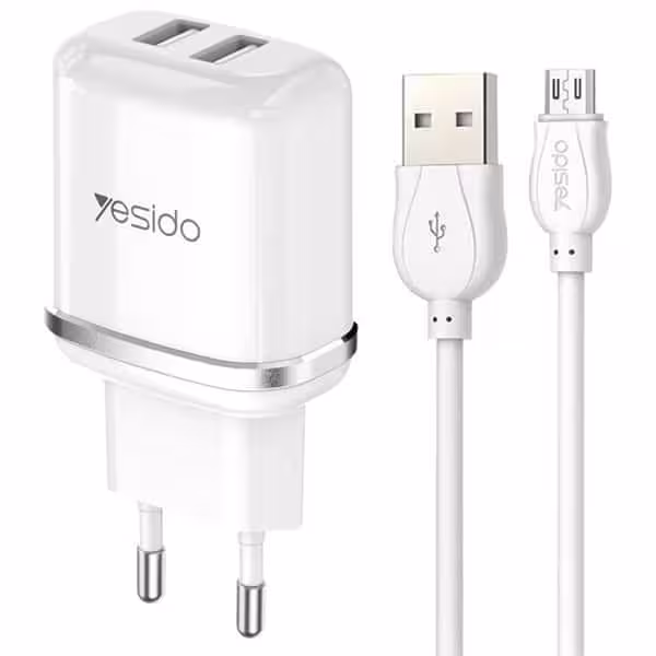 شارژر دیواری یسیدو مدل YC26 به همراه کابل تبدیل microUSB