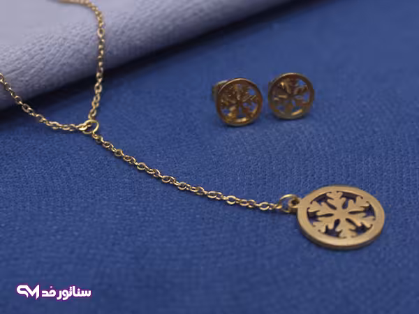 نیم ست استیل طرح دانه برف N8168