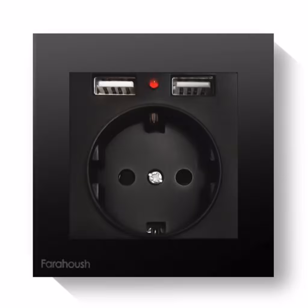 پریز ارت دار USB فراهوش طرح هوشمند