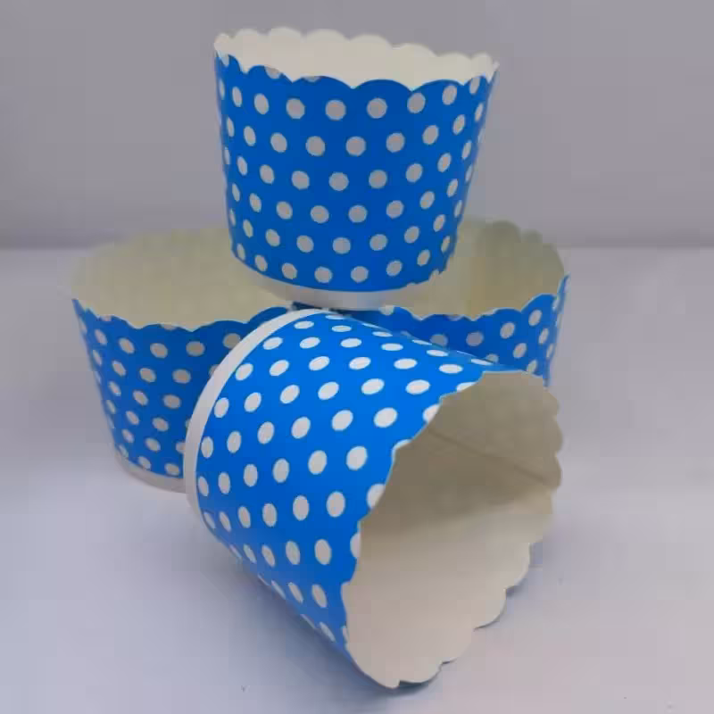 کاغذ مافین تک عددی رنگ آبی خال سفید