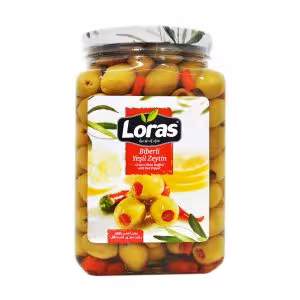 زیتون سبز فلفلی لوراس 600 گرم