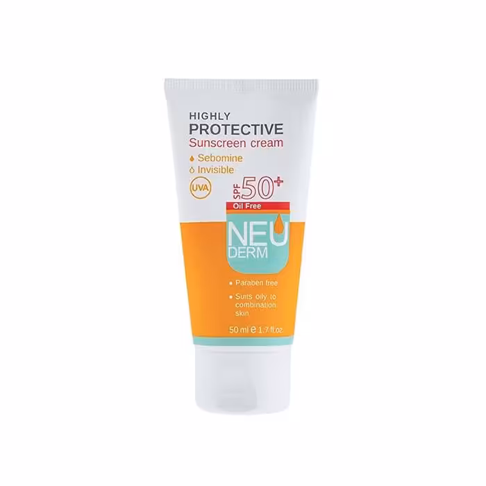 کرم ضد آفتاب فاقد چربی بی رنگ هایلی پروتکتیو 50 NEUDERM SPF