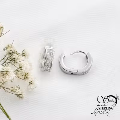 گوشواره نقره نگین دار عیار925 کد 16187