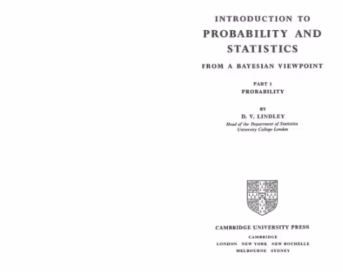 خرید و دانلود نسخه کامل کتاب Introduction to Probability and Statistics from a Bayesian Viewpoint. Part 1: Probability