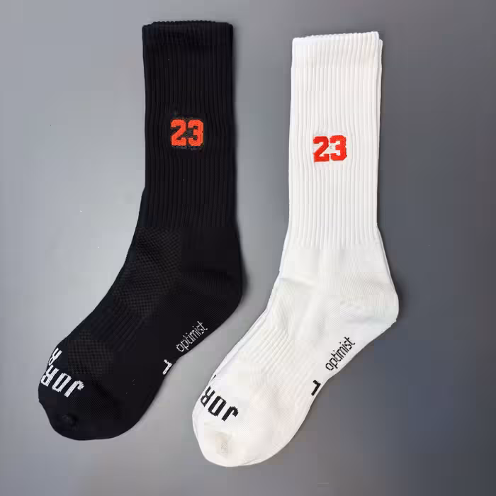 جوراب ساقدار کف حوله ای سری اتلتیک آپتیمیست طرح Jordan 23