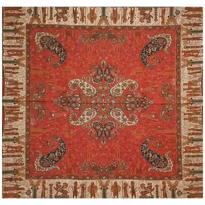 رومیزی مربع ترمه ابریشم کد TRM29