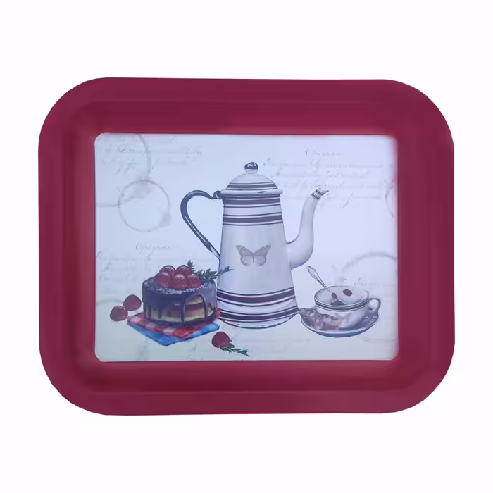 سینی با طرح Cafe سایز 20x16 سانتی متر کد 09