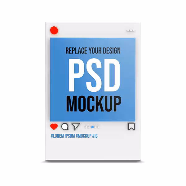 دانلود موکاپ سه بعدی پست اینستاگرام (0085) برای فتوشاپ PSD