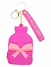 جاکلیدی سیلیکونی فانتزی طرح قمقمه باربی کد A صورتی