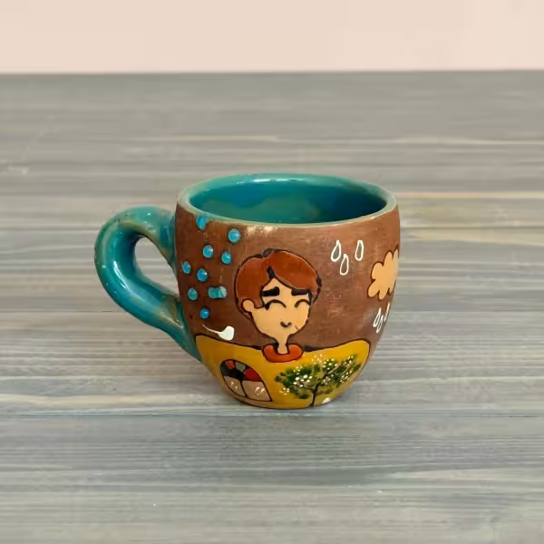 شات اسپرسو دسته دار رنگین گلس طرح چهار