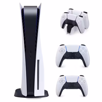 باندل کنسول بازی سونی مدل پلی استیشن (Playstation 5 (1200 Drive به همراه یک پایه شارژر و یک دسته بازی