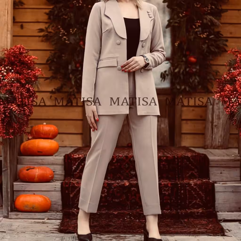 کت شلوار مازراتی درجه یک نسکافه ای و مشکی