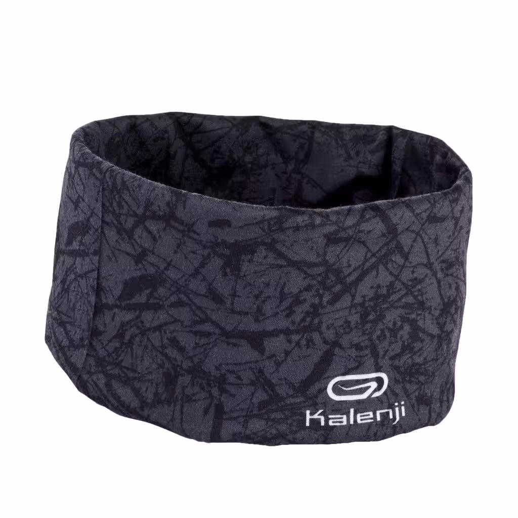 دستمال سر باندانا کالنجی دکتلون Kalenji Running bandana – Black/ Gray