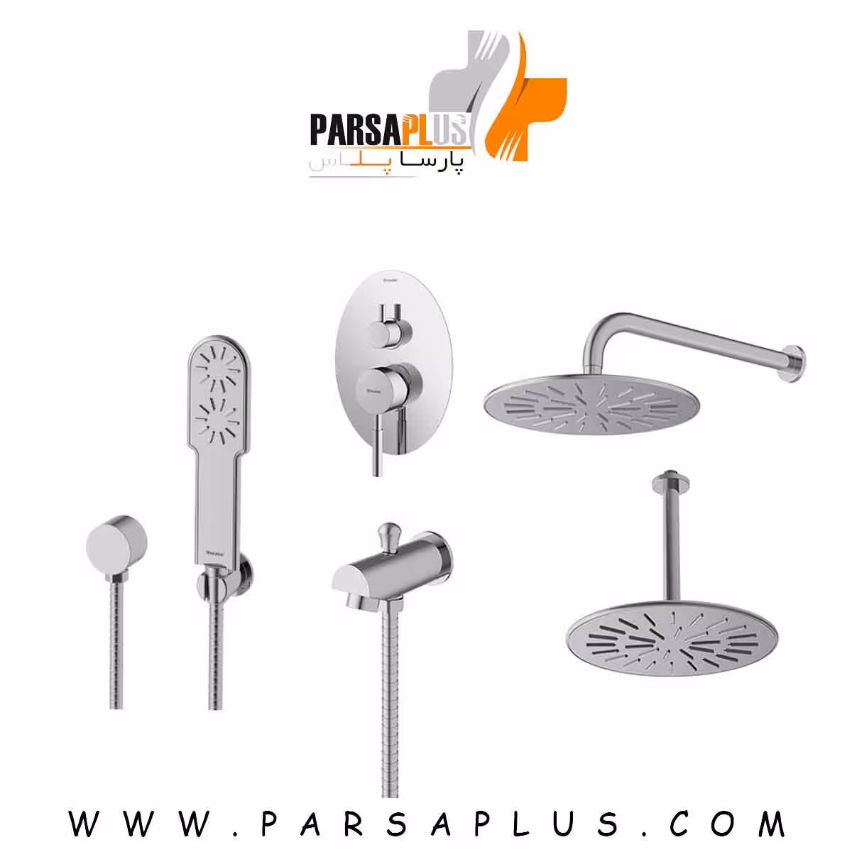 شیر حمام توکار شودر مدل روگن کروم