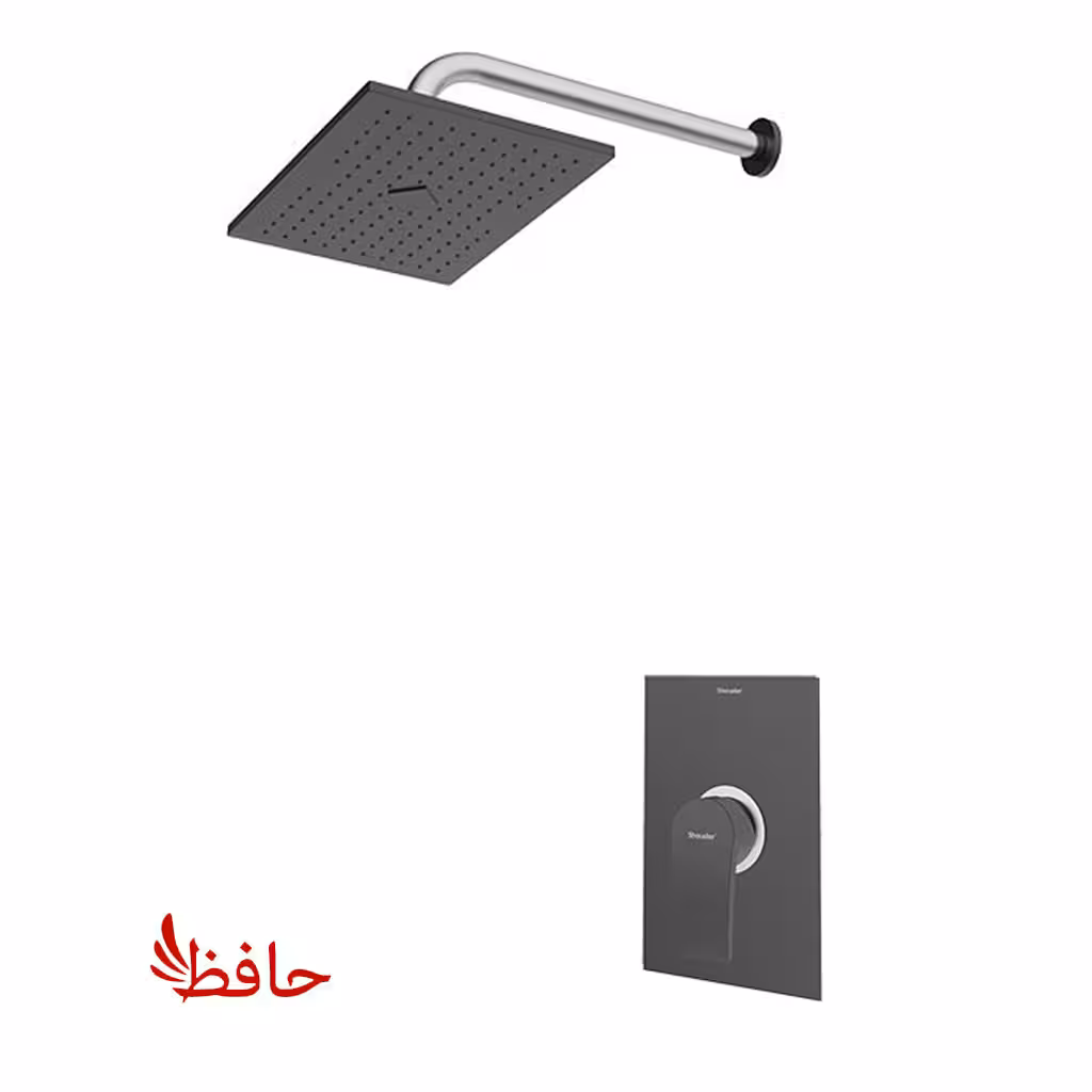 شیر حمام توکار شودر مدل رومر پلاس مشکی کروم تیپ 1