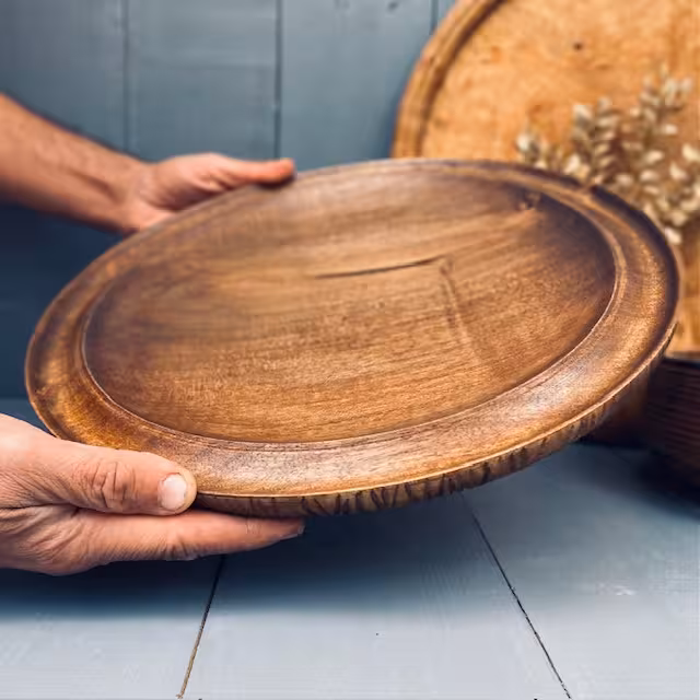 ظرف چوبی پذیرایی گردو کد 01009