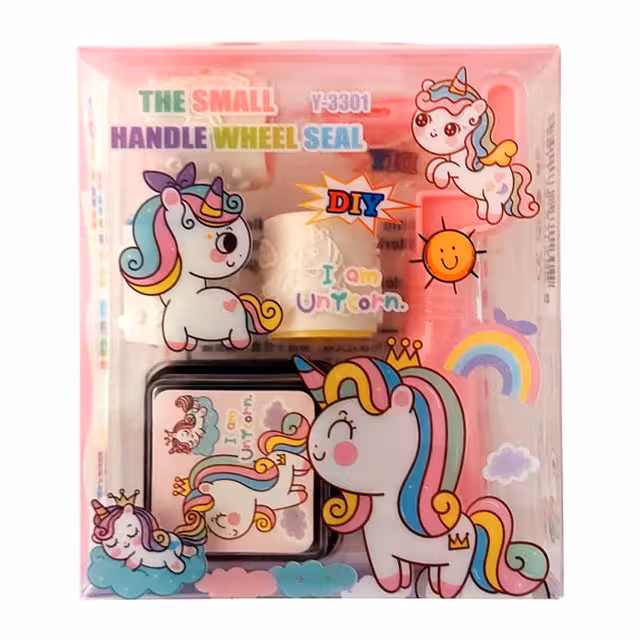 ست مهر و استامپ غلطکی مدل Y-3301 طرح اسب پونی