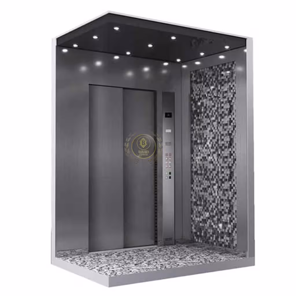 کابین آسانسور استیل نقره ای کد 10212