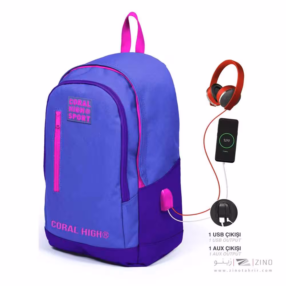 کوله پشتی با سوکت USB AUXیایگان کد23234