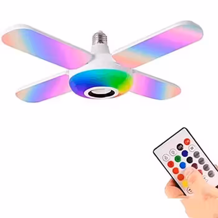 لامپ موزیکال هوشمند تاشو ریموت دار با فن و اسپیکر بلوتوثی و رقص نور مدل C25