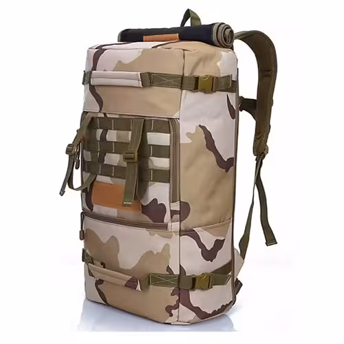 کوله تاکتیکال 55 لیتری چریکی خاکی