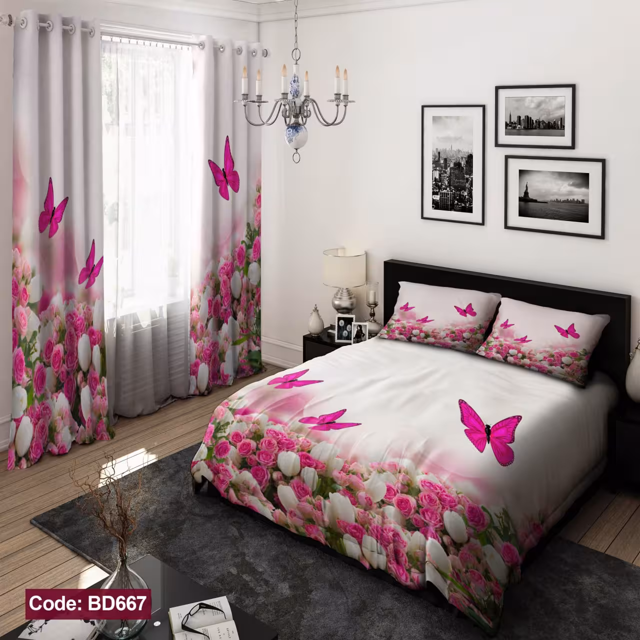 ست 6 تکه روتختی مخمل ضد لک ترک طرح بزرگسال کد 667