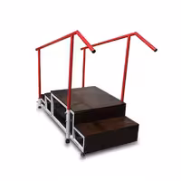 پله دو طرفه فلزی با نرده