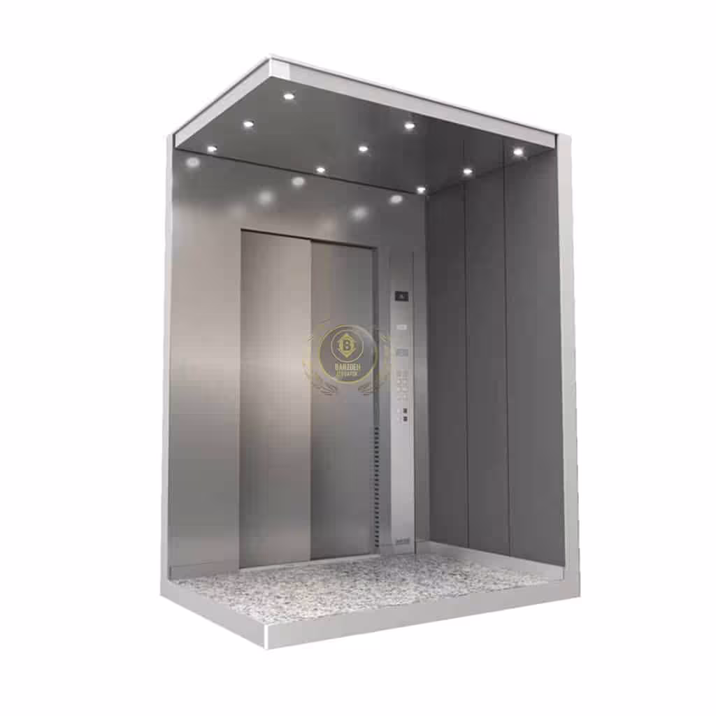 کابین آسانسور استیل نقره ای کد 10203
