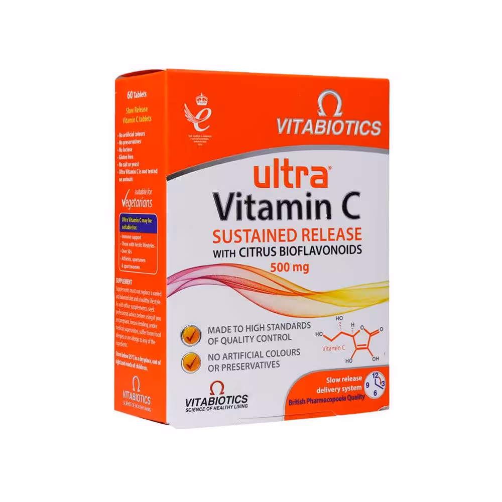قرص اولترا ویتامین C 500 میلی گرم ویتابیوتیکس | 60 عدد