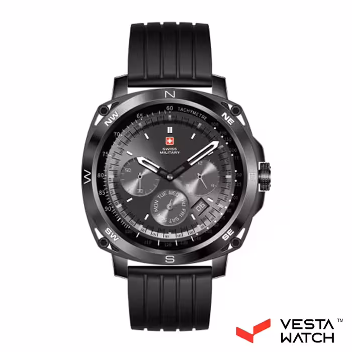 ساعت مچی هوشمند سوئیس میلیتاری SWISS MILITARY مدل SM-WCH-DOM4-GUNF-BLKSIS