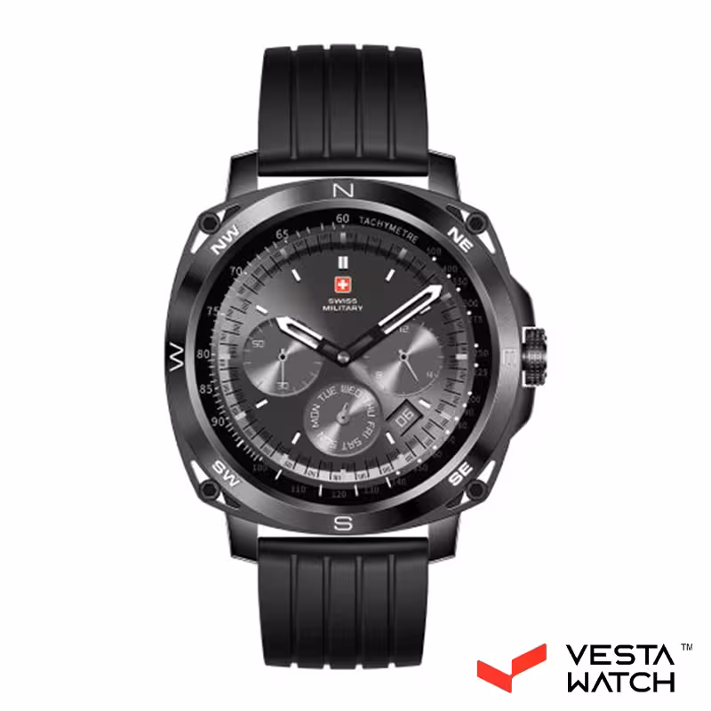 ساعت مچی هوشمند سوئیس میلیتاری SWISS MILITARY مدل SM-WCH-DOM4-GUNF-BLKSIS