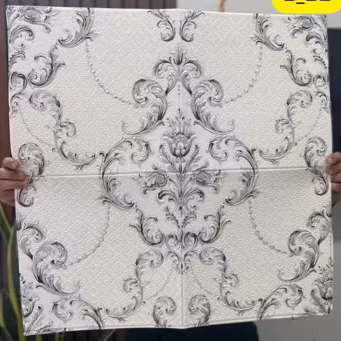 دیوارپوش فومی پشت چسبدار داماس 4 ابعاد 70در70 cm ضخامت 5میل (پس کرایه)