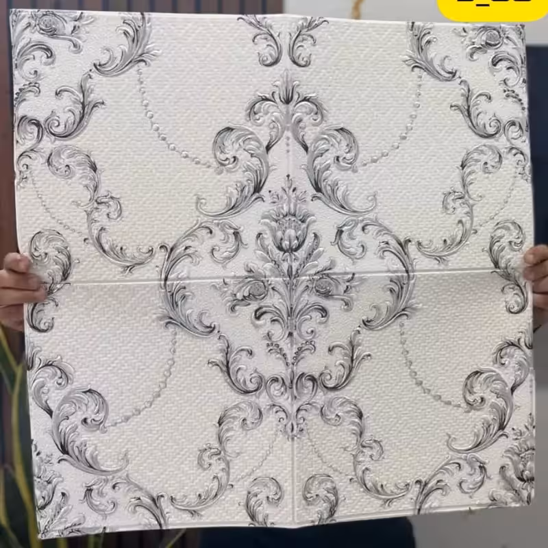 دیوارپوش فومی پشت چسبدار داماس 4 ابعاد 70در70 cm ضخامت 5میل (پس کرایه)