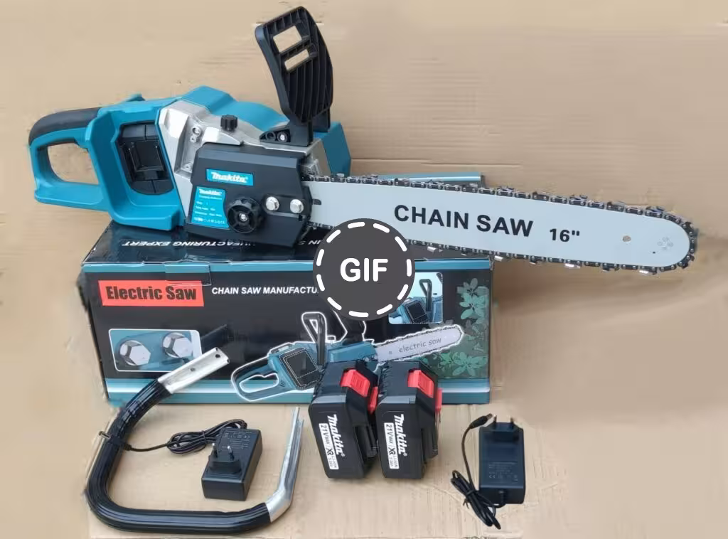 اره زنجیری شارژی 40 سانت موتور براشلس طرح ماکیتا