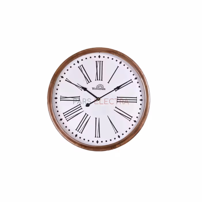 ساعت دیواری چوبی والنسیا سفید (50سانت) (ZA10018)