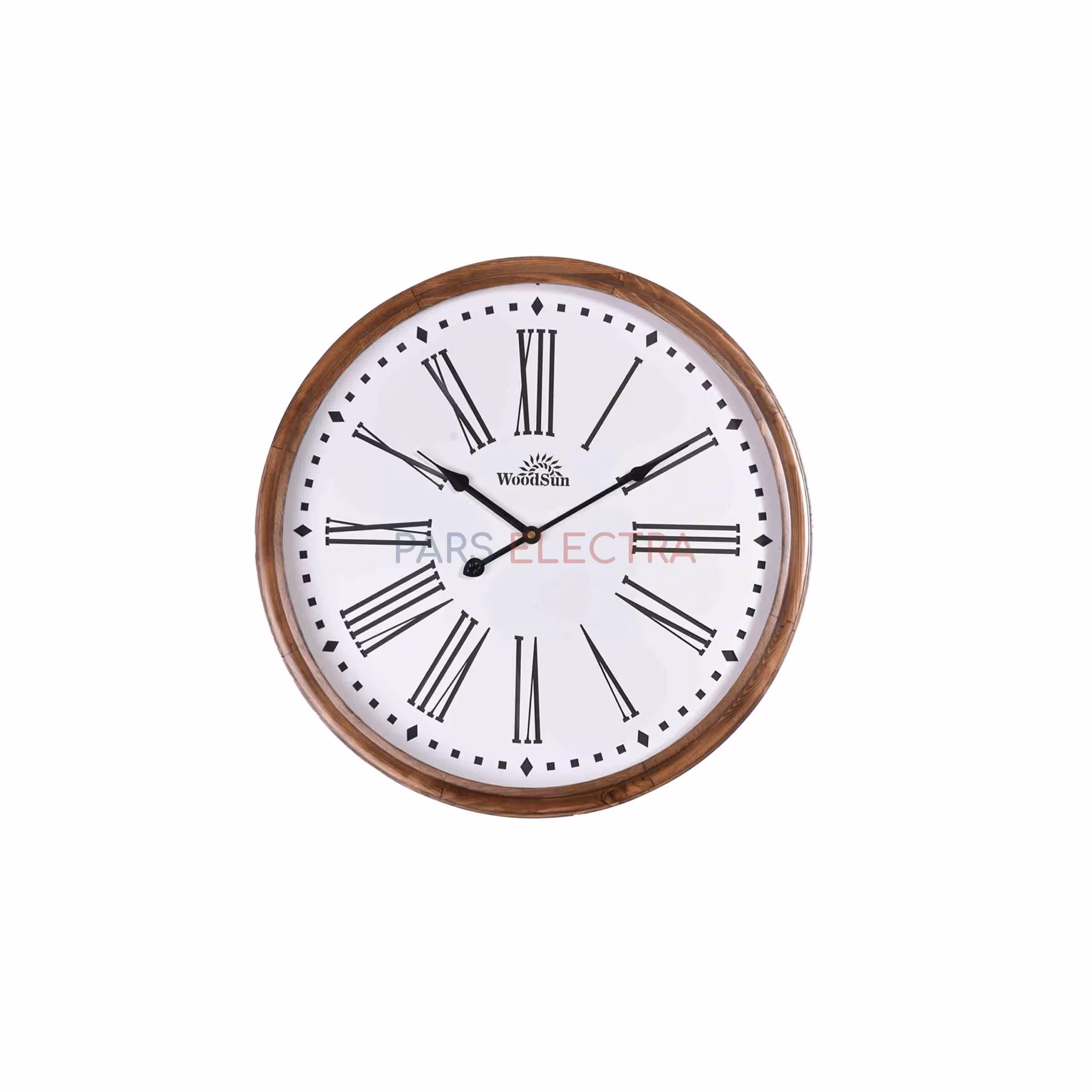 ساعت دیواری چوبی والنسیا سفید (50سانت) (ZA10018)