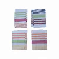 دستمال تنظیف راه راه ابراهیمی چهار عددی مدل چند رنگ سایز 60*40 سانتیمتر