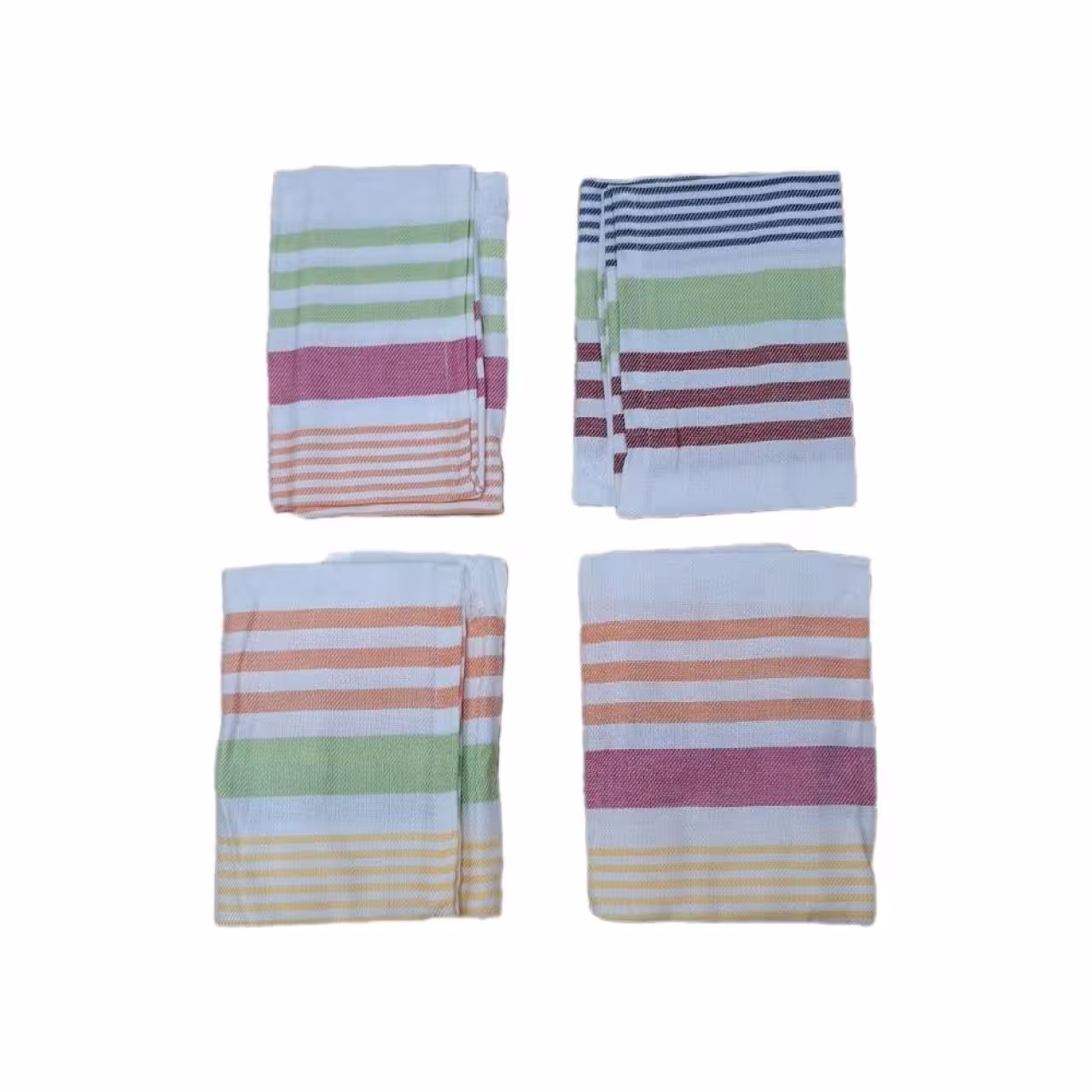 دستمال تنظیف راه راه ابراهیمی چهار عددی مدل چند رنگ سایز 60*40 سانتیمتر