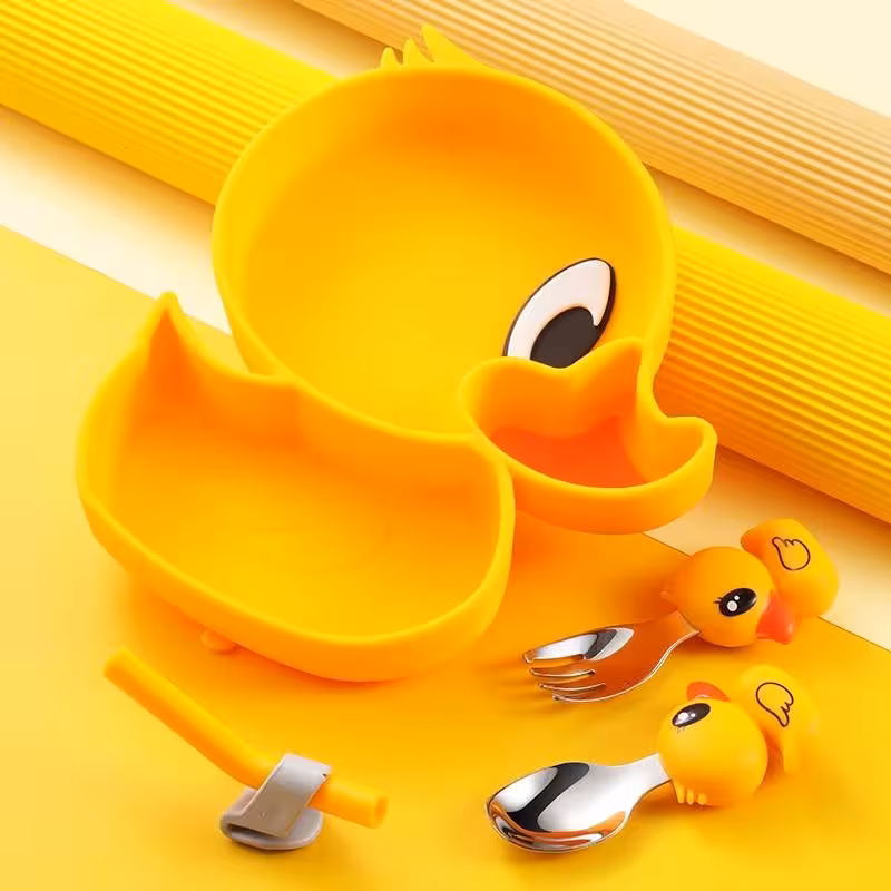 ست ظرف غذای کودک طرح جوجه اردک