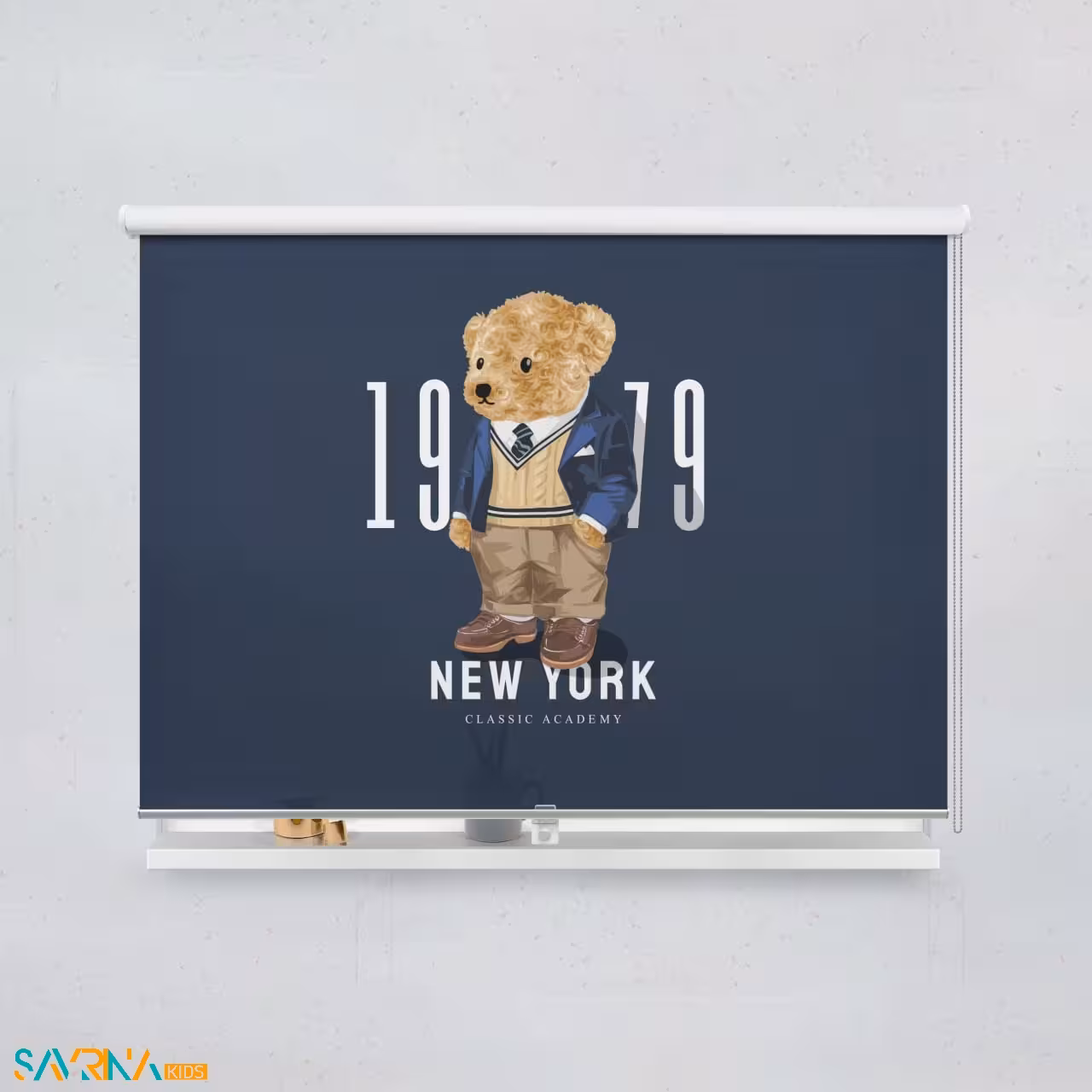 پرده شید بچگانه طرح تدی جنتلمن کد A2684