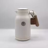 فلاسک چای 1 لیتر دسته چوبی جرمکس شیری 2131