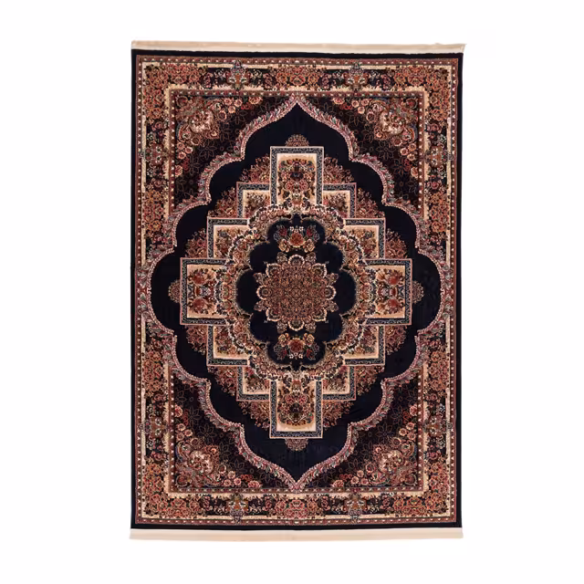 گبه ماشینی دنیای فرش کد 546S زمینه سرمه ای