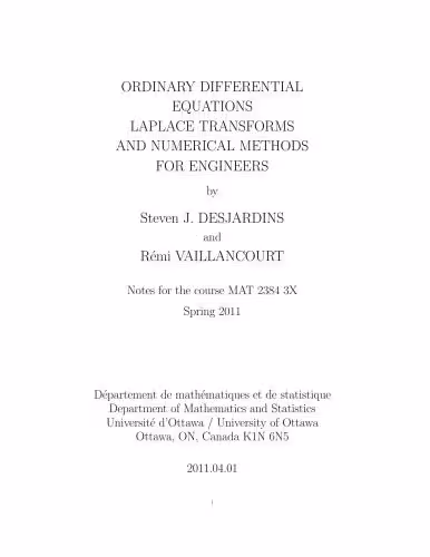 خرید و دانلود نسخه کامل کتاب Ordinary Differential Equations, Laplace Transform and Numerical Methods