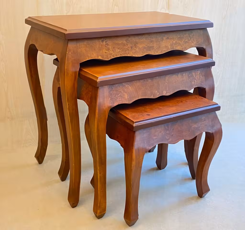 میز عسلی چوبی ساده سه تکه