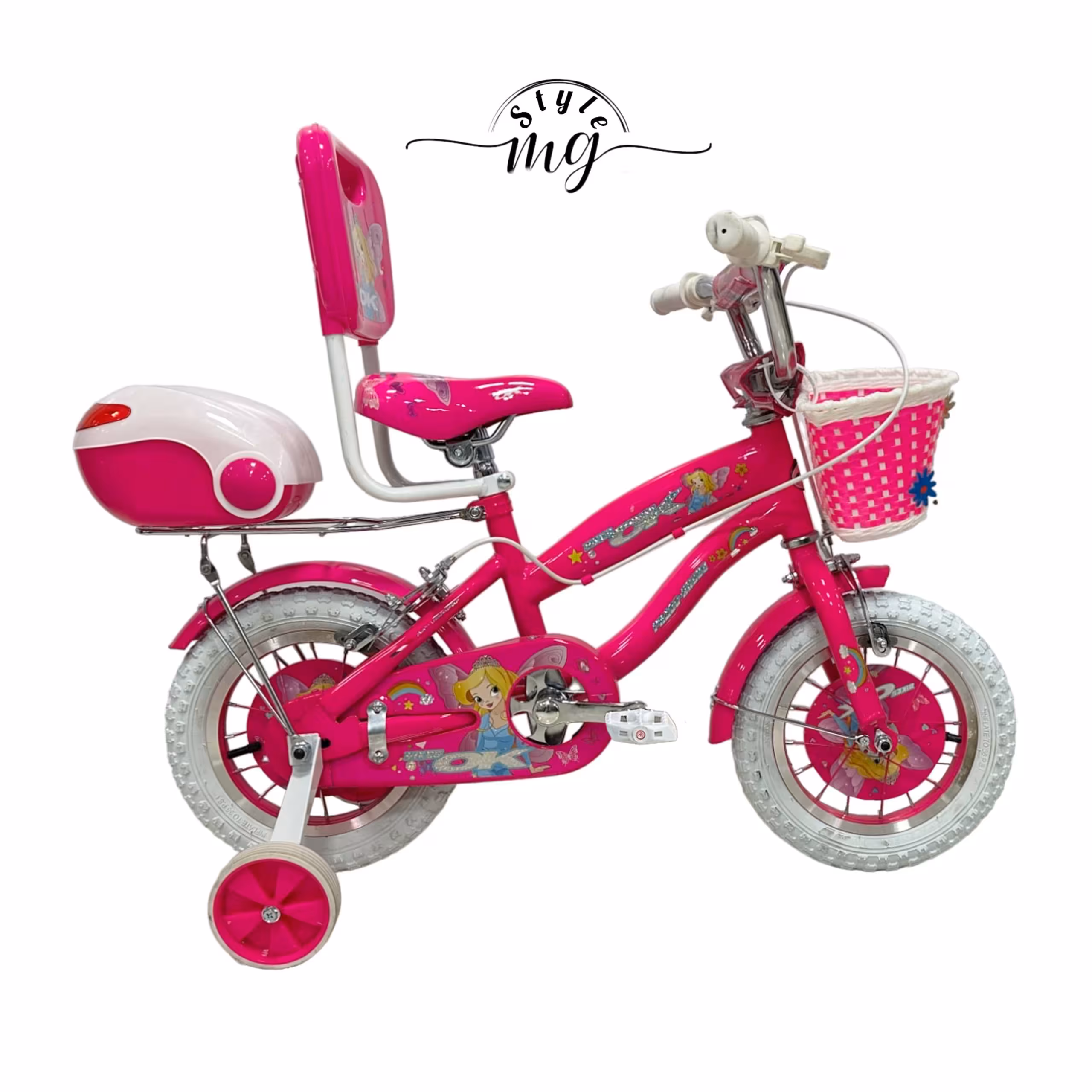 دوچرخه کودک دخترانه صورتی سایز طوقه 12