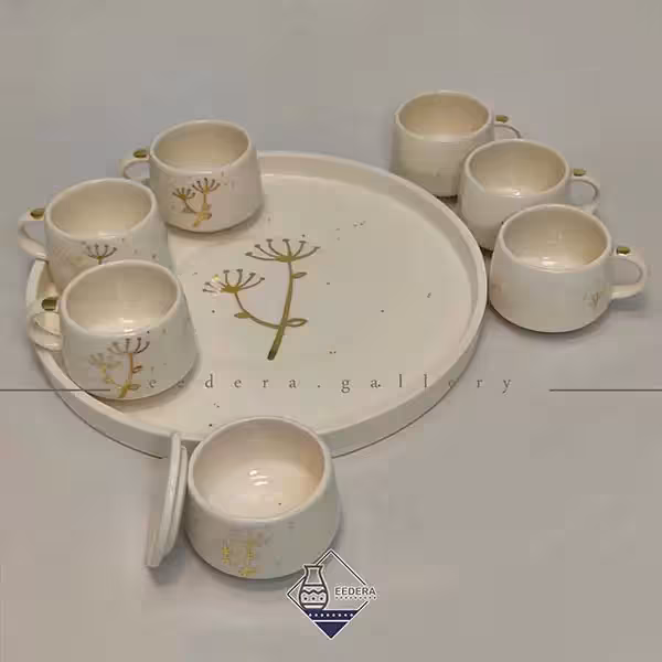 چایخوری شش نفره لاستر طلا