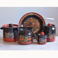 ست لعابی مشکی زرشکی