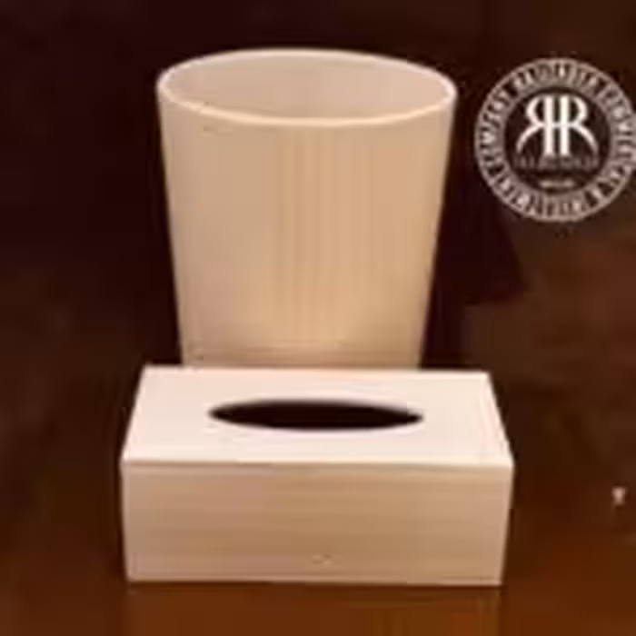 FUTIAN فوتین  سطل و دستمال چرمی کرم  9889