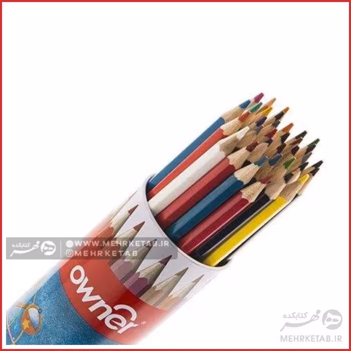 مداد رنگی 24 رنگ جعبه فلزی استوانه ای اونر