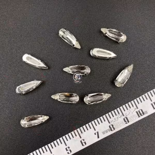 سنگ اشک کشیده پایه دار نقره ای سایز 6 در 17